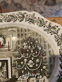 Johnson Bros Merry Christmas 17.5 Oval Serving Platter Made In England Mint Con