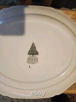 Johnson Bros Merry Christmas 17.5 Oval Serving Platter Made In England Mint Con