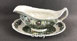 Johnson Bros Merry Christmas Gravyboat Gravy Boat Under Plate