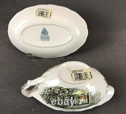 Johnson Bros Merry Christmas Gravyboat Gravy Boat Under Plate