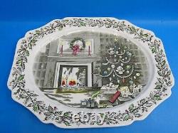 Johnson Bros Merry Christmas Oval Serving Platter England Kitchenware Vintage