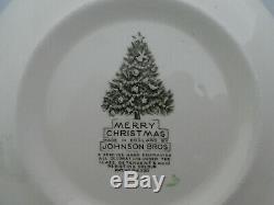 Johnson Bros Merry Christmas Punch Salad Serving Bowl 11 Unused Cups Mugs in Set
