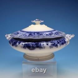 Johnson Bros Montana Flow Blue Rare Round Soup Tureen 9½ inches