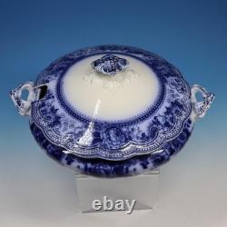Johnson Bros Montana Flow Blue Rare Round Soup Tureen 9½ inches
