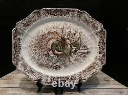 Johnson Bros Native American Wild Turkeys Windsor Ware Thanksgiving Platter