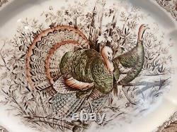 Johnson Bros Native American Wild Turkeys Windsor Ware Thanksgiving Platter