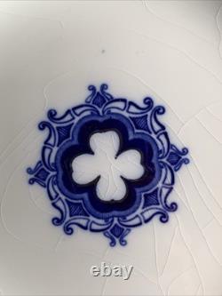 Johnson Bros Of England Blue Flow Savoy Pattern Dinner Plate & Cup Vintage