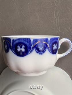 Johnson Bros Of England Blue Flow Savoy Pattern Dinner Plate & Cup Vintage