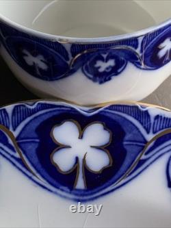 Johnson Bros Of England Blue Flow Savoy Pattern Dinner Plate & Cup Vintage