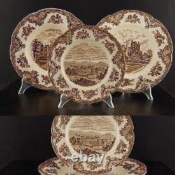 Johnson Bros Old Britain Castle Rare Service 18 Plates Semiporcelain Brown