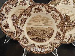 Johnson Bros Old Britain Castle Rare Service 18 Plates Semiporcelain Brown