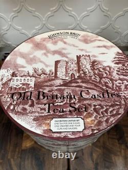 Johnson Bros Old Britain Castles 13 Pc Tea Set Teapot/Cream Sugar/Cups/Saucers