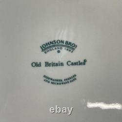 Johnson Bros Old Britain Castles 6 Rimmed Soup 8 Fruit Bowls Set Lot 14 Pc Blue
