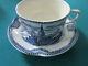Johnson Bros Old Britain Castles Blue 3 Cups Saucers