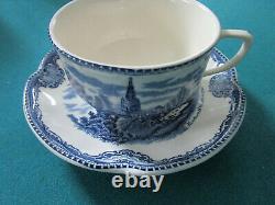 Johnson Bros Old Britain Castles Blue 3 Cups Saucers