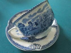 Johnson Bros Old Britain Castles Blue 3 Cups Saucers