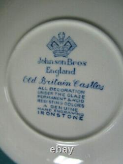 Johnson Bros Old Britain Castles Blue 3 Cups Saucers