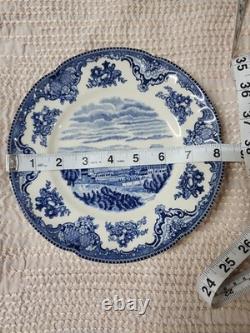 Johnson Bros Old Britain Castles Blue Chatsworth 8 Salad Plates Set of 8