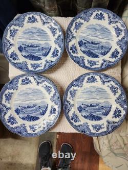 Johnson Bros Old Britain Castles Blue Chatsworth 8 Salad Plates Set of 8