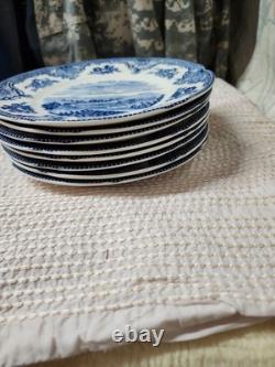 Johnson Bros Old Britain Castles Blue Chatsworth 8 Salad Plates Set of 8