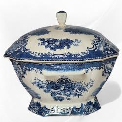 Johnson Bros Old Britain Castles Blue Transferware Tureen w Lid & Ladle England