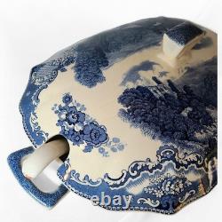 Johnson Bros Old Britain Castles Blue Transferware Tureen w Lid & Ladle England