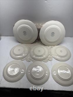 Johnson Bros Old Britain Castles Christmas Salad Set Of 6 & 2 Dinner Plates