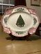 Johnson Bros. Old Britain Castles Christmas Tree Pink And Green Platter 11-5/8