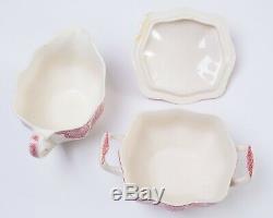 Johnson Bros Old Britain Castles Pink 4-pc Service Set Teapot Tray Cream Sugar