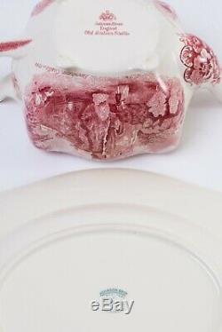 Johnson Bros Old Britain Castles Pink 4-pc Service Set Teapot Tray Cream Sugar