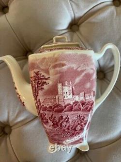 Johnson Bros Old Britain Castles Pink Blarney Castle coffee set of 11 tea pot