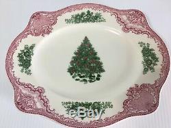 Johnson Bros Old Britain Castles Pink Christmas 11 7/8 Oval Serving Platter