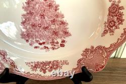 Johnson Bros Old Britain Castles Pink Christmas Tree 11 Oval Platter EUC