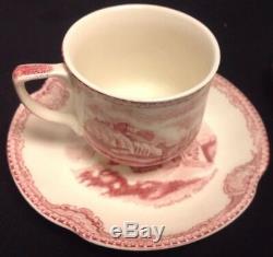 Johnson Bros. Old Britain Castles Pink(Crown Stamp) Mini Coffee Pot/Cups/Saucers