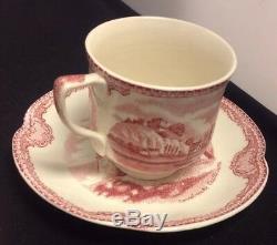 Johnson Bros. Old Britain Castles Pink(Crown Stamp) Mini Coffee Pot/Cups/Saucers