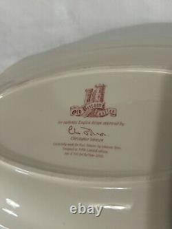 Johnson Bros Old Britain Castles Pink/Red 12 Oval Sandwich Tray EUC