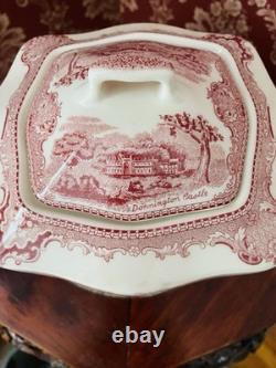 Johnson Bros Old Britain Castles Pink Teapot, Creamer And Sugar New