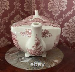 Johnson Bros Old Britain Castles Pink Teapot, Creamer And Sugar New