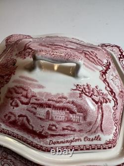 Johnson Bros Old Britain Castles Pink Teapot/Lid Footed 4c