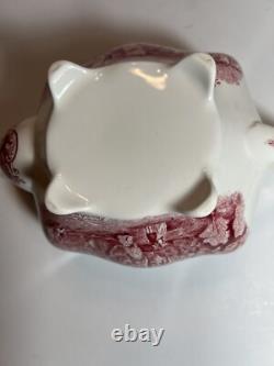 Johnson Bros Old Britain Castles Pink Teapot/Lid Footed 4c