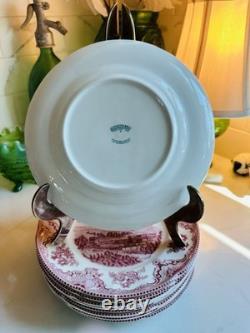 Johnson Bros Old Britain Castles Pink Transfer Wear 28 Piece Dinner Plates Mugs