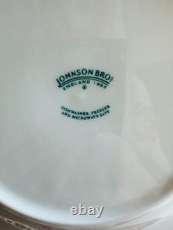 Johnson Bros Old Britain Castles Pink Transfer Wear 28 Piece Dinner Plates Mugs