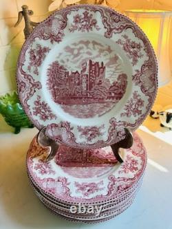 Johnson Bros Old Britain Castles Pink Transfer Wear 28 Piece Dinner Plates Mugs