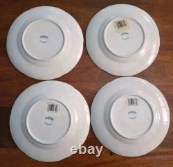 Johnson Bros Old Britain Castles Pink Xmas Tree 8 Salad/Lunch Plates X 4 NWT