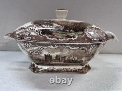 Johnson Bros Old Britain Castles Soup Tureen With LID Multicolored Rectangular