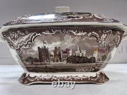 Johnson Bros Old Britain Castles Soup Tureen With LID Multicolored Rectangular