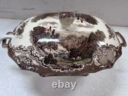 Johnson Bros Old Britain Castles Soup Tureen With LID Multicolored Rectangular