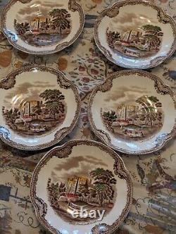 Johnson Bros Old Britain Castles Teapot Saucers Sugar Bowl China