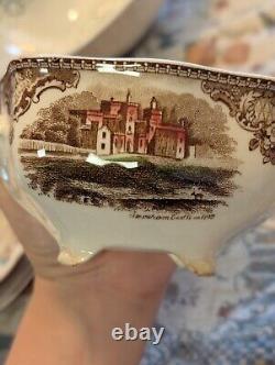 Johnson Bros Old Britain Castles Teapot Saucers Sugar Bowl China