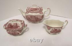 Johnson Bros Old Britain Castles Teapot Sugar & Creamer Beautiful Condition